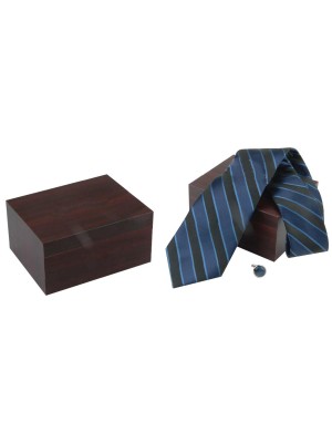 Black & Blue Striped Tie & Cufflinks Set